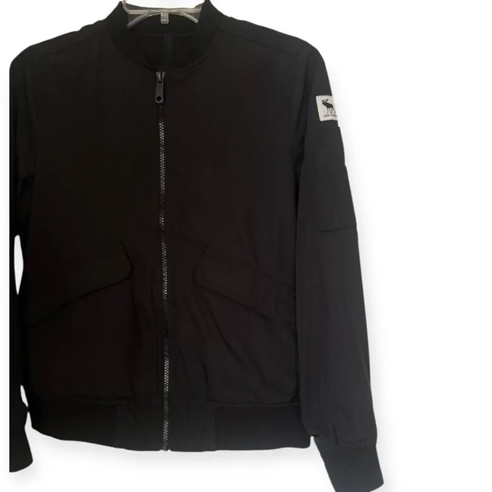 Abercrombie & Fitch Kids Boys Bomber Black Jacket Sz 11/12 (unisex)